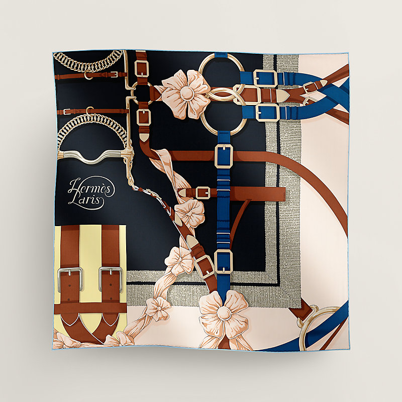 Grand Manege Detail scarf 70 - Blue | Hermès UAE